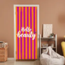 Modern - Hello - Oranje deurposter klein -sfeer1