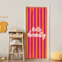 Modern - Hello - Oranje deurposter klein -sfeer4