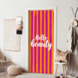 Modern - Hello - Oranje deurposter klein -sfeer6