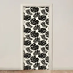 Modern - Monstera - Zwart deurposter klein 289 -3d_beige