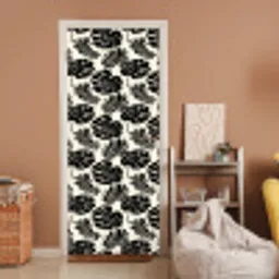 Modern - Monstera - Zwart deurposter klein 289 -sfeer1