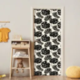 Modern - Monstera - Zwart deurposter klein 289 -sfeer4