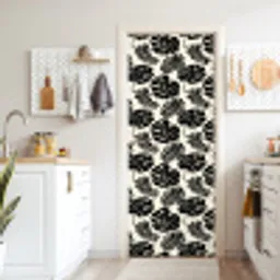 Modern - Monstera - Zwart deurposter klein 289 -sfeer5