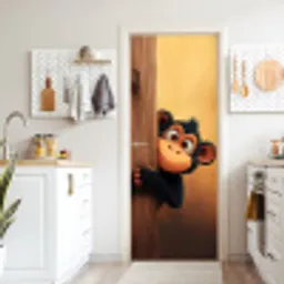 Aap - Dieren - Animatie - Deur deurposter klein -sfeer5