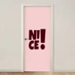 Nice - Uitroepteken - Roze deurposter klein -3d_beige