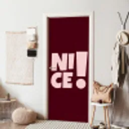 Nice - Uitroepteken - Rood deurposter klein -sfeer6