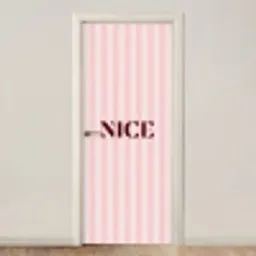 Nice - Strepen - Roze deurposter klein -3d_beige