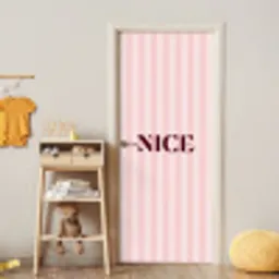 Nice - Strepen - Roze deurposter klein -sfeer4