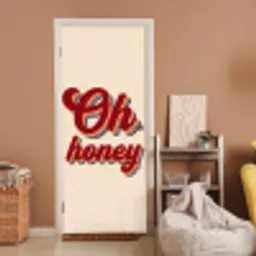 Oh honey - Rood - Schaduw deurposter klein -sfeer1