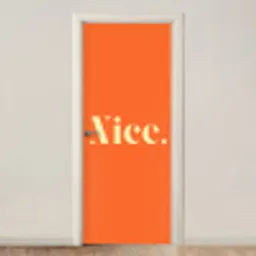 Oranje - Gebroken wit - Nice deurposter klein -3d_beige
