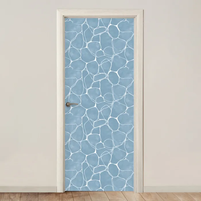 Organisch - Patroon - Blauw deurposter klein 289 -3d_beige
