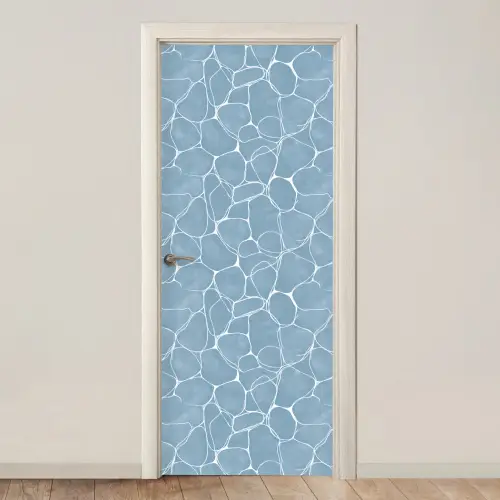 Organisch - Patroon - Blauw deurposter klein 289 -3d_beige