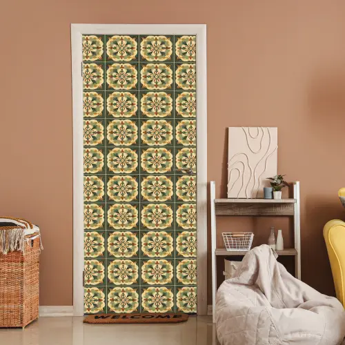 Ornament - Patroon - Groen deurposter klein 289 -sfeer1