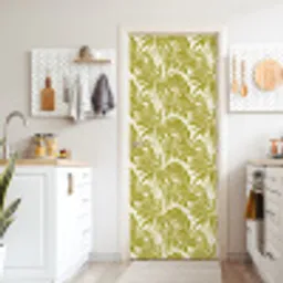 Palmblad - Patroon - Groen deurposter klein 289 -sfeer5