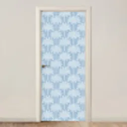 Palmboom - Modern - Blauw deurposter klein 289 -3d_beige