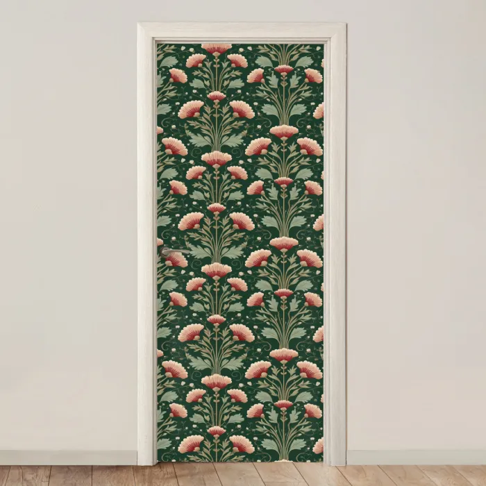 Patroon - Botanisch - Kleurrijk deurposter klein 289 -3d_beige