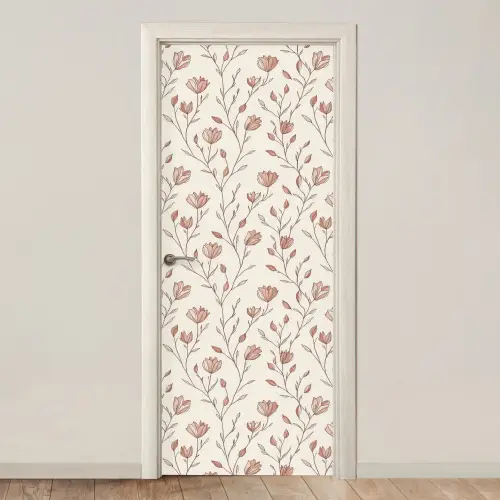 Patroon - Klassiek - Roze deurposter klein 289 -3d_beige