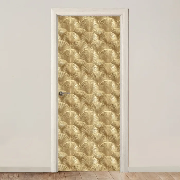Patroon - Waaier - Goud deurposter klein 289 -3d_beige