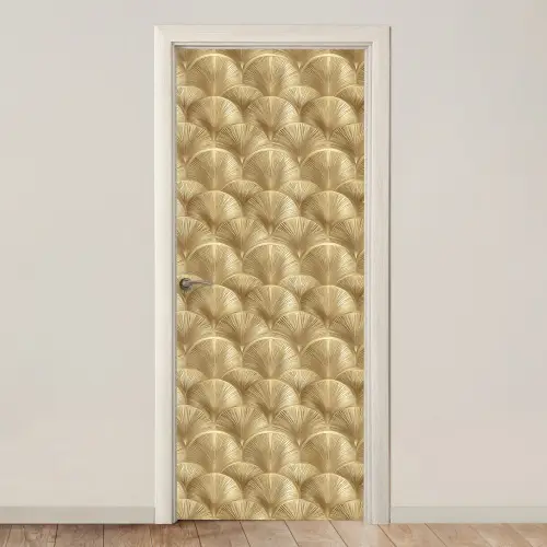 Patroon - Waaier - Goud deurposter klein 289 -3d_beige
