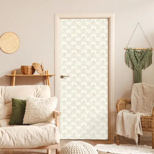 Patroon - Bloemen - Beige deurposter klein 289 -sfeer2