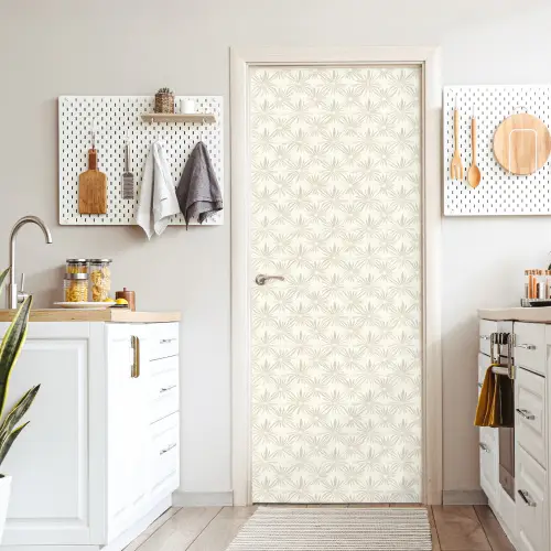 Patroon - Bloemen - Beige deurposter klein 289 -sfeer5