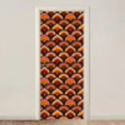 Patroon - Retro - Kleurrijk deurposter klein 289 -3d_beige