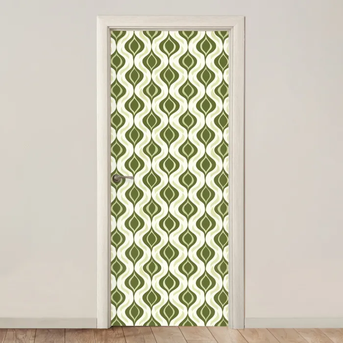 Patroon - Retro - Groen deurposter klein 289 -3d_beige