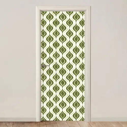 Patroon - Retro - Groen deurposter klein 289 -3d_beige