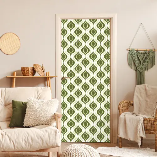 Patroon - Retro - Groen deurposter klein 289 -sfeer2