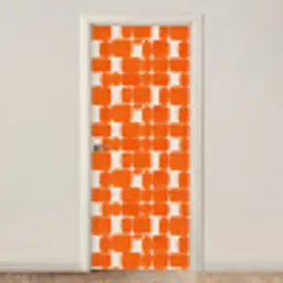 Patroon - Retro - Oranje deurposter klein 289 -3d_beige