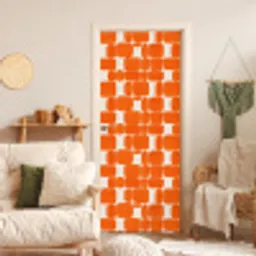 Patroon - Retro - Oranje deurposter klein 289 -sfeer2
