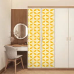 Patroon - Retro - Geel deurposter klein 289 -sfeer3