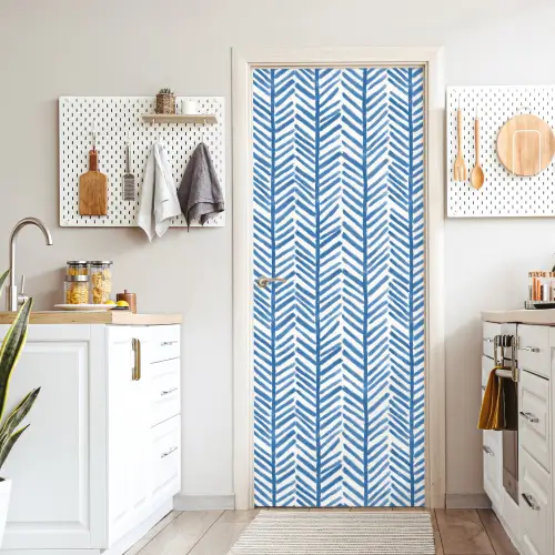 Patroon - Streep - Blauw deurposter klein 289 -sfeer5