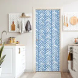 Patroon - Streep - Blauw deurposter klein 289 -sfeer5