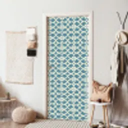 Patroon - Symmetrisch - Blauw deurposter klein 289 -sfeer6