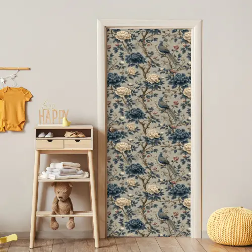 Pauw - Bloemen - Blauw deurposter klein 289 -sfeer4