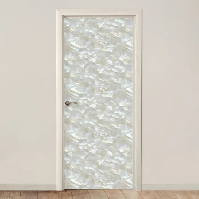 Parelmoerglans - Wit - Schelp deurposter klein 289 -3d_beige