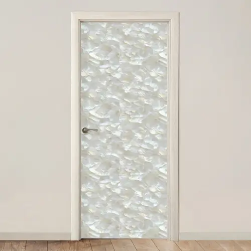 Parelmoerglans - Wit - Schelp deurposter klein 289 -3d_beige