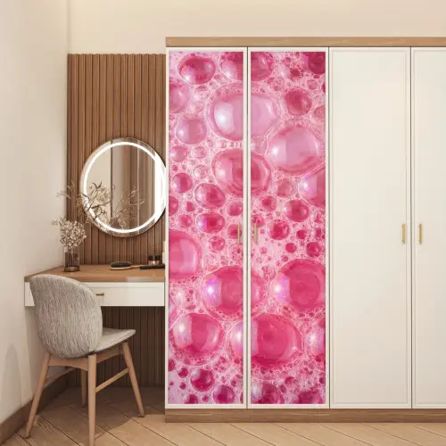 Roze - Schuim - Bubbels deurposter klein -sfeer3