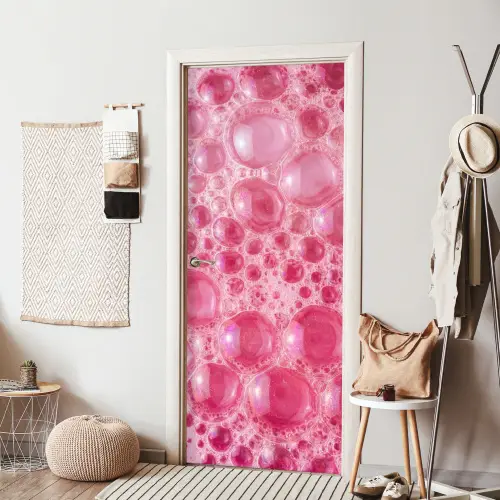 Roze - Schuim - Bubbels deurposter klein -sfeer6