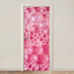Roze - Schuim - Bubbels deurposter klein -3d_beige