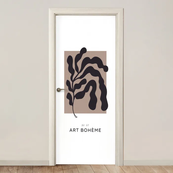 Planten - Abstract - Boho deurposter klein -3d_beige