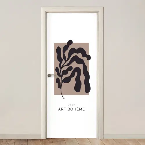 Planten - Abstract - Boho deurposter klein -3d_beige