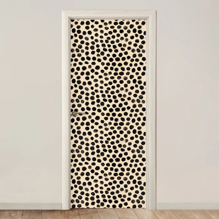 Stippen - Patroon - Zwart deurposter klein 289 -3d_beige