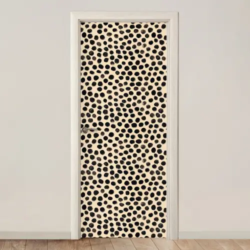 Stippen - Patroon - Zwart deurposter klein 289 -3d_beige