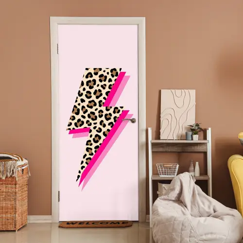 Stippen - Roze - Bliksem deurposter klein -sfeer1