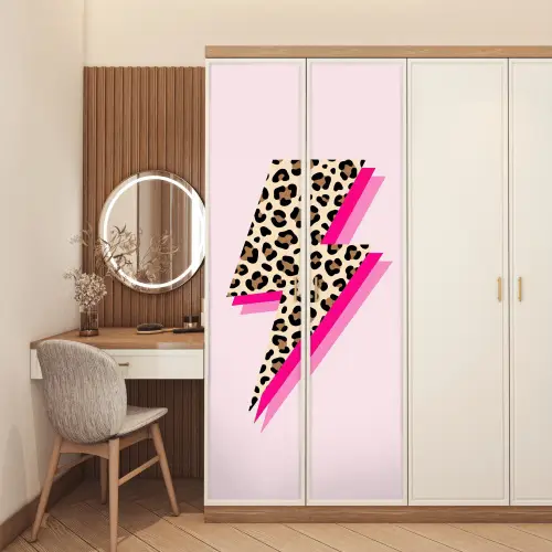 Stippen - Roze - Bliksem deurposter klein -sfeer3