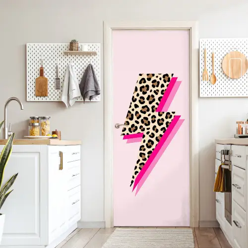 Stippen - Roze - Bliksem deurposter klein -sfeer5