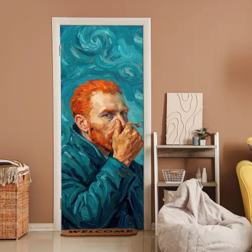 Portret - Klassiek - Blauw deurposter klein -sfeer1
