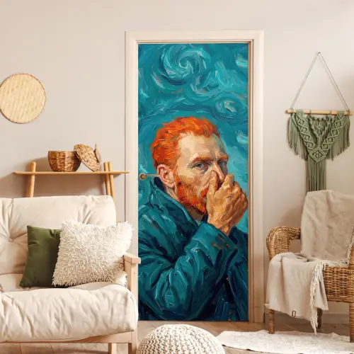 Portret - Klassiek - Blauw deurposter klein -sfeer2